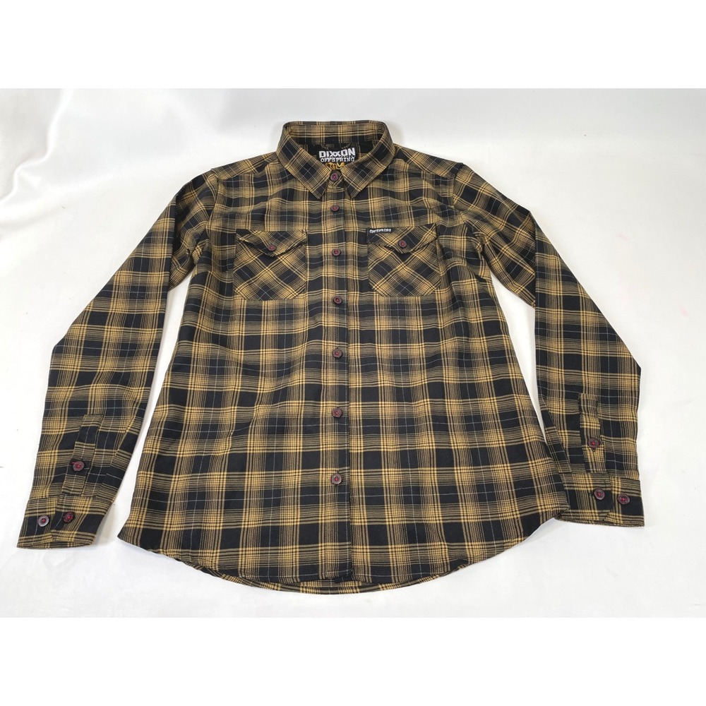 Dixxon Flannel Co The Offspring Smash Plaid Shirt Womens Large WL Yellow Black